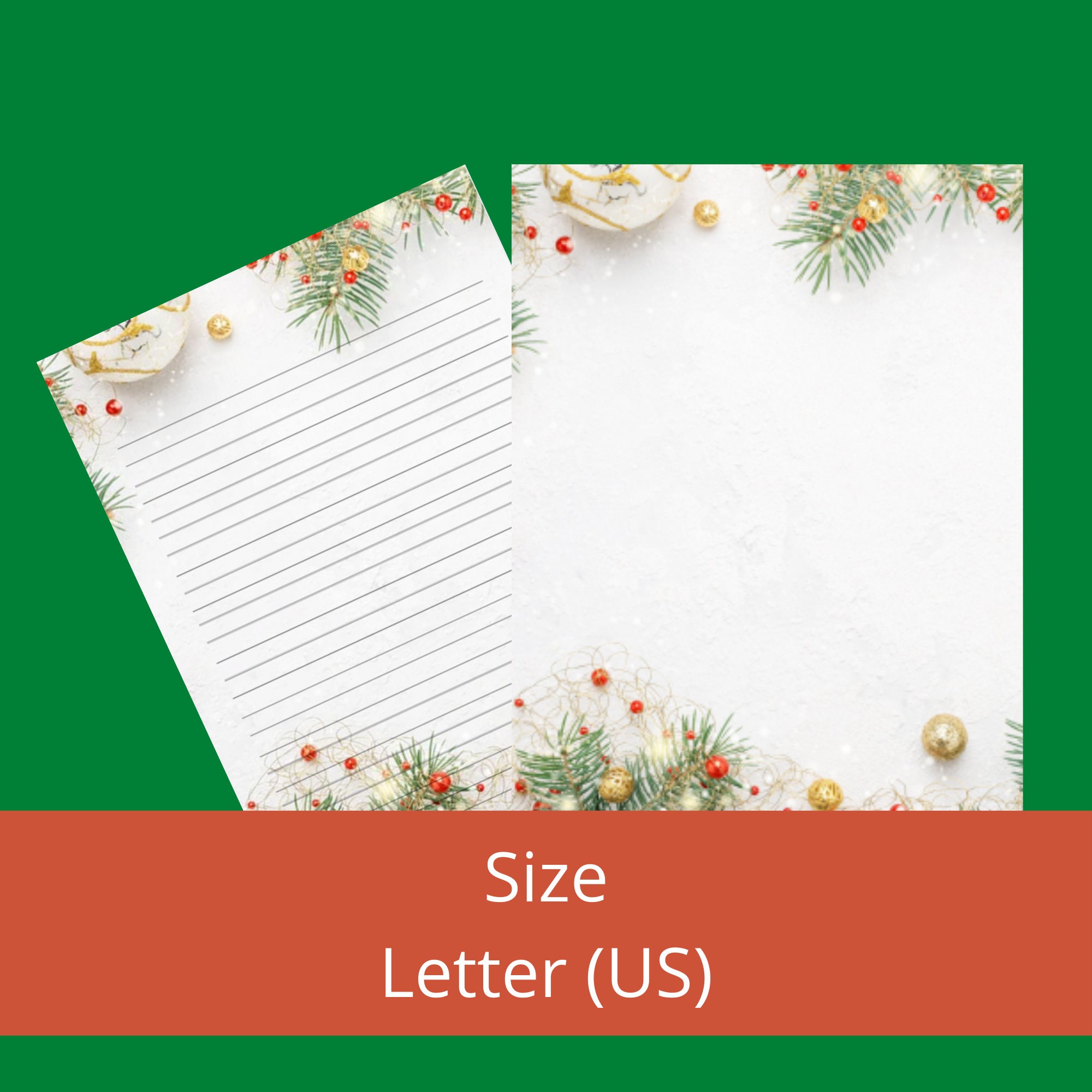 Christmas Garland Printable Stationary, Digital Download - Etsy