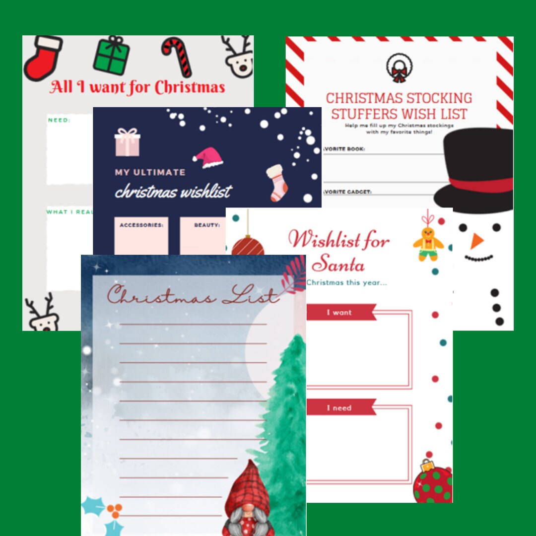 Children's Santa Christmas List Printable Bundle (digital Download) - Etsy
