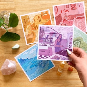 the 5 love languages, art print series, lgbtq art, queer illustration, lgbtq home decor, fine art print