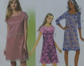Butterick 5813 Sewing Pattern to MAKE Retro /'56 Misses Dress Fitted Thru Bust