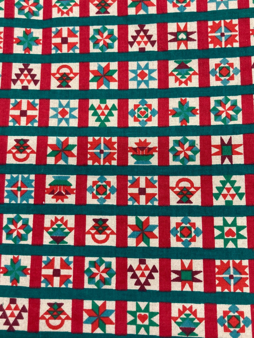 Vintage Quilting Cotton Christmas Colors Country Christmas Etsy