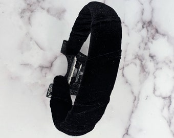 Luxury in Black: Padded Velvet Headband - Handcrafted in USA - Glamorous Women's Headband - Fashionably Chic - Made with Velvet