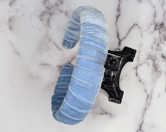 Elevate Your Style with a Light Blue Velvet Headband! Padded for Comfort & Glamour. Perfect for Women. USA Made with 6-Month Warranty