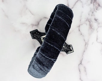 Charcoal Gray Velvet Headband - Padded Headband - Headbands for Women - Made in the USA - 6 Month Warranty