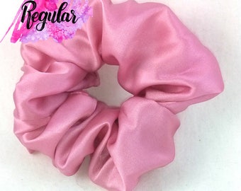 Unleash Your Glamorous Side: Embrace Elegance with our Rose Pink Silk Charmeuse Scrunchie for Fashion-Forward Women