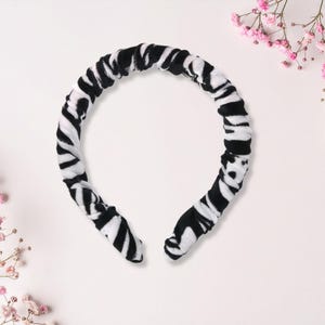 Zebra Print Velvet Padded Headband — Chic & Comfortable Statement Hair Accessory