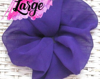 Exude Glamorous Sophistication: Indulge in Purple Silk Chiffon Hair Scrunchies for Fashion-Forward Style