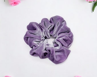 Lilac Velvet Scrunchies -  Hair Scrunchie -  6 Sizes -  Velvet Scrunchie -  Purple Scrunchie - Handcrafted in the USA