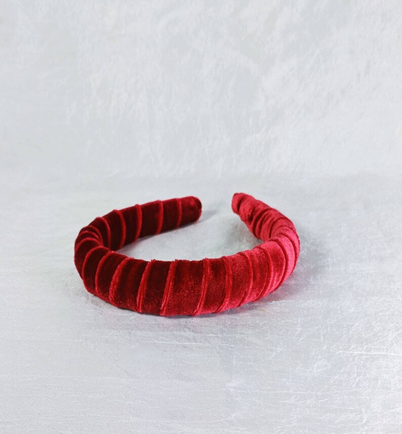 Red Velvet Headband Headbands for Women Padded Headband Etsy