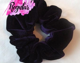 Purple Velvet Scrunchies -  Hair Scrunchie -  6 Sizes -  Velvet Scrunchie -  Purple Scrunchie - Handcrafted in the USA