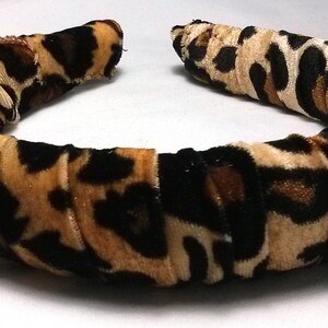 Leopard Velvet Headband Padded Headband Headbands for Women Animal Print Made in the USA 6 Month Warranty image 5