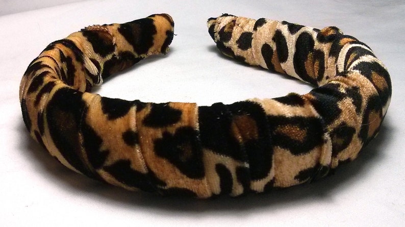 Leopard Velvet Headband Padded Headband Headbands for Women Animal Print Made in the USA 6 Month Warranty image 5