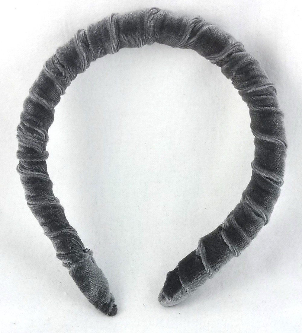 Charcoal Gray Velvet Headband Padded Headband Headbands - Etsy