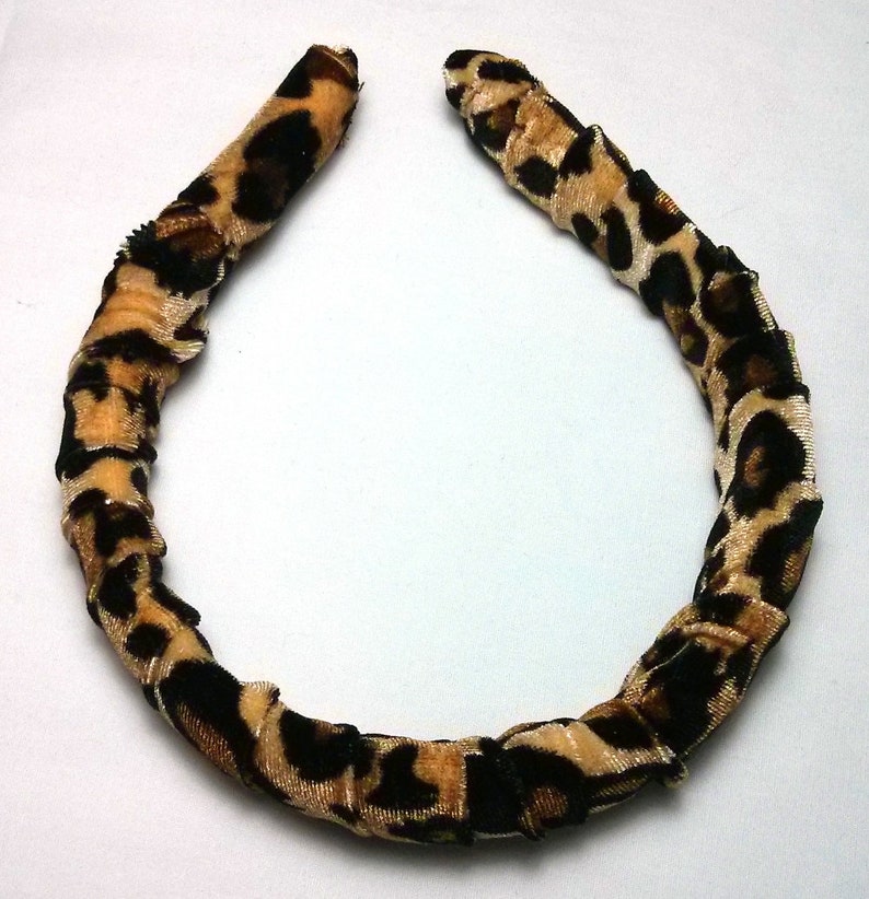 Leopard Velvet Headband Padded Headband Headbands for Women Animal Print Made in the USA 6 Month Warranty image 4