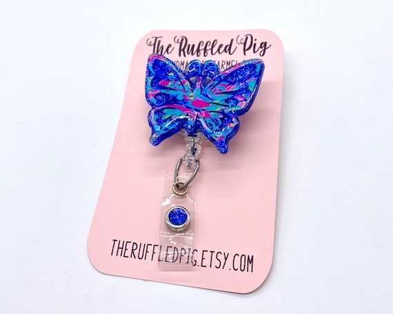 Butterfly Retractable Badge Reel, Spring Time, Nurse ID Holder, RN Key  Card, Gardening Gift, School Nurse, Summer Fun, Easy to Clean 