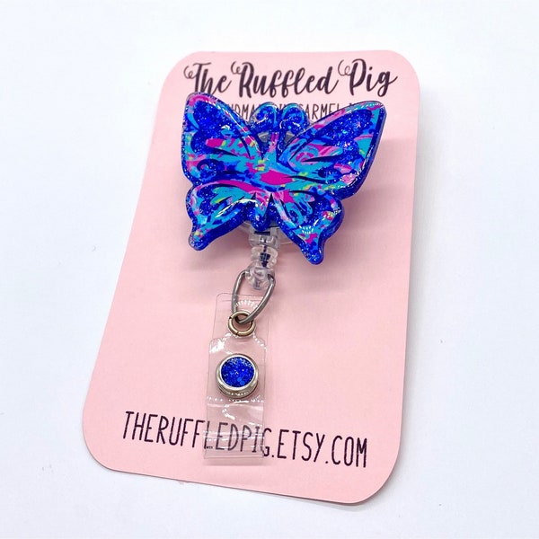 Butterfly Retractable Badge Reel, Spring Time, Nurse ID Holder, RN Key Card, Gardening Gift, School Nurse, Summer Fun, Easy to Clean