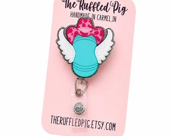 Flying Cowgirl Peanut Ball Badge Reel - Clip - Lanyard, Labor and Delivery Nurse ID Holder, L&D, Nurse, OB doc key card