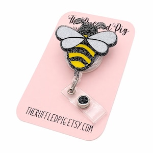 Porta credenciales de abeja: cordón, clip de abeja, cordón de abejorro, mosquetón, retráctil, adorno intercambiable, cordón para profesor, regalo para enfermera/o titulada/o