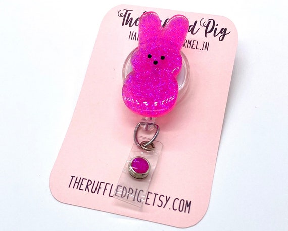 Marshmallow Easter Bunny Pink Retractable Badge Reel, Spring Nurse ID Holder,  Acrylic RN Key Card, School Gift, Pediatrics Office Staff -  Canada