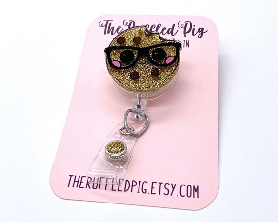 Chocolate Chip Cookie Retractable Badge Reel, RN ID Holder, Glitter Nurse  Key Card, Sweet Tooth Treat, Medical Gift, Dessert Accessories 