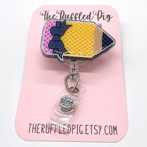 cute pencil badge holder for school, paraprofessional badge reel for teachers, Christmas gifts for kindergarten teachers, secret Santa gifts image 2