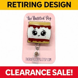 kawaii smores pediatric nurse badge reel retractable ID badge clip teacher keycard holder, camping lover gift, cute gifts for nurses, NICU