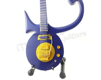 Miniature Guitar PRINCE with stand. Purple Rain