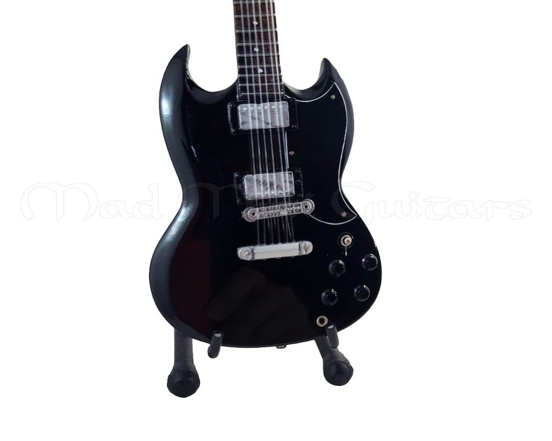 AC/DC Miniature Guitar | Stand Included | Rock N Roll Collectable ...
