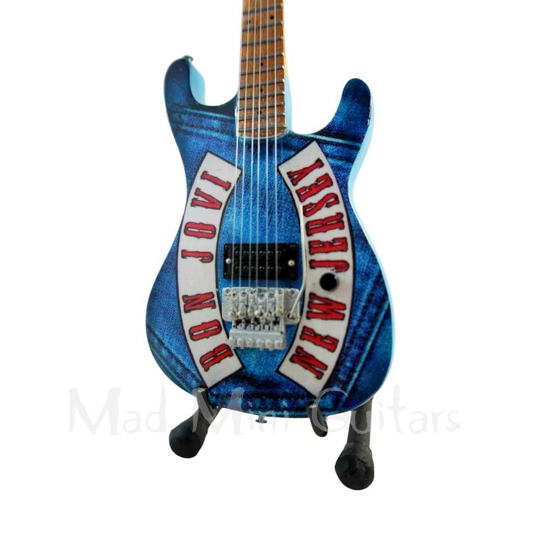 Miniature Guitar BON JOVI With Stand. New Jersey - Etsy
