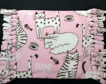 Tapis ou lit réutilisable pour herbe à chat, lavable, polaire, ronronnement, comprend de l'herbe à chat biologique