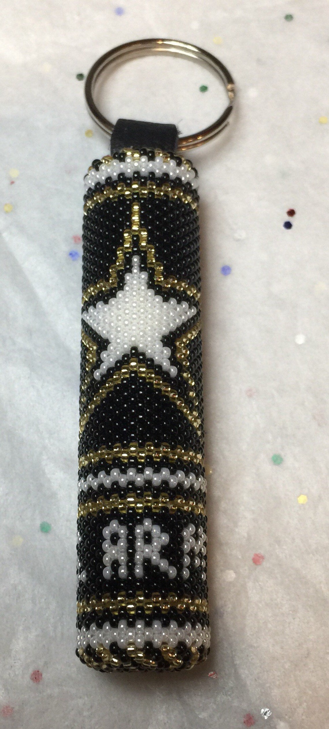 US ARMY Hand Beaded Keychain. Key Chain Homemade Seed Bead Etsy