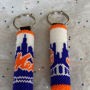 Specialty designer hand beaded Mets keychain, Mets handmade keychain, Mets baseball keychain, NY Mets keychain, SOLD SEPARATELY