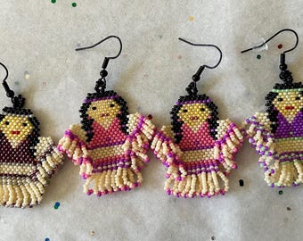 Hand beaded Native  earrings. Unique hand beaded native earrings. Specialty designer hand beaded earrings native earrings SOLD SEPARATE