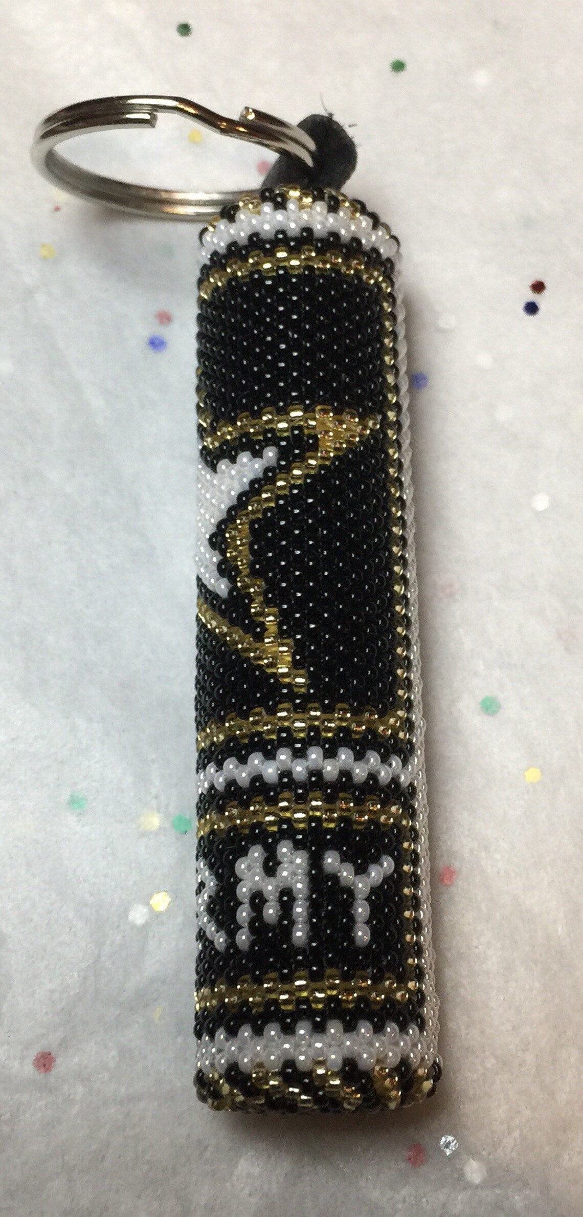 US ARMY Hand Beaded Keychain. Key Chain Homemade Seed Bead Etsy