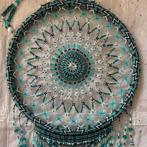 indigenous made! large specialty designer dreamcatcher with Crystal, feathers, turtle dreamcatcher. collectible dreamcatcher
