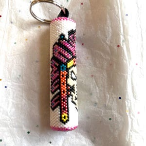 Unique Native Headdress Keychain. Native Hand Beaded Keychains. Native ...
