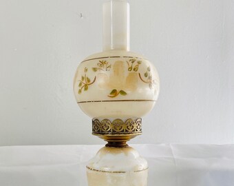 Antique 1910 White Metal and Textured Glass Shade Rewired on Braided Cord