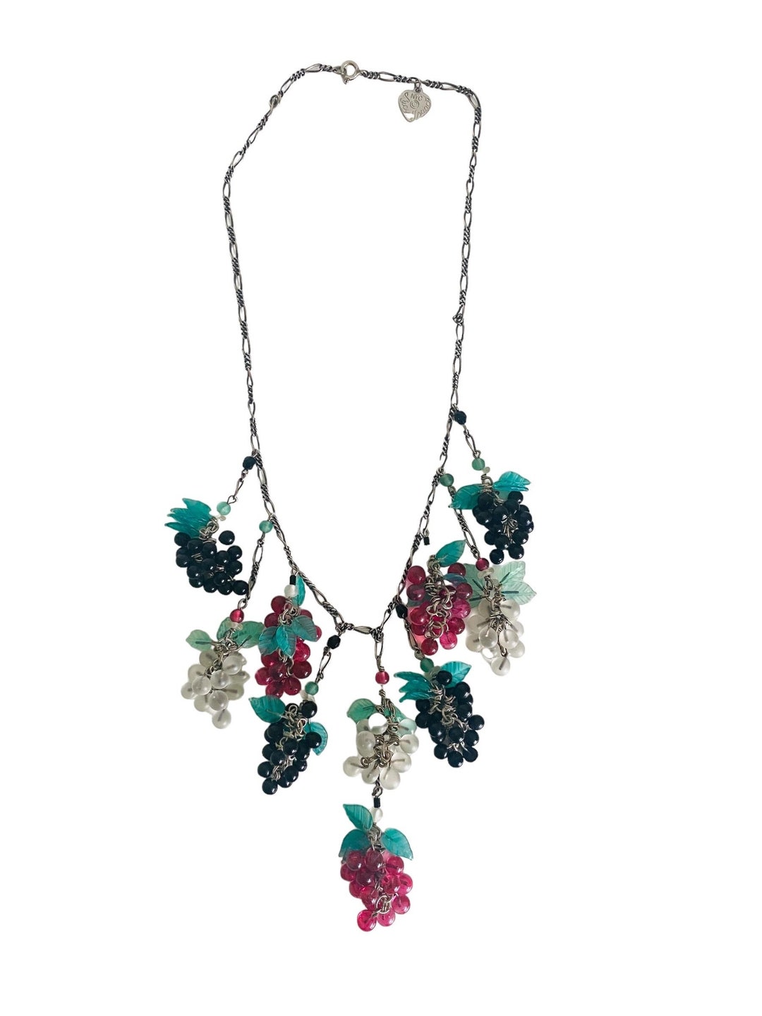 Vintage LUCY ISAACS NYC Glass Multi Color Grapes Cluster Necklace - Etsy