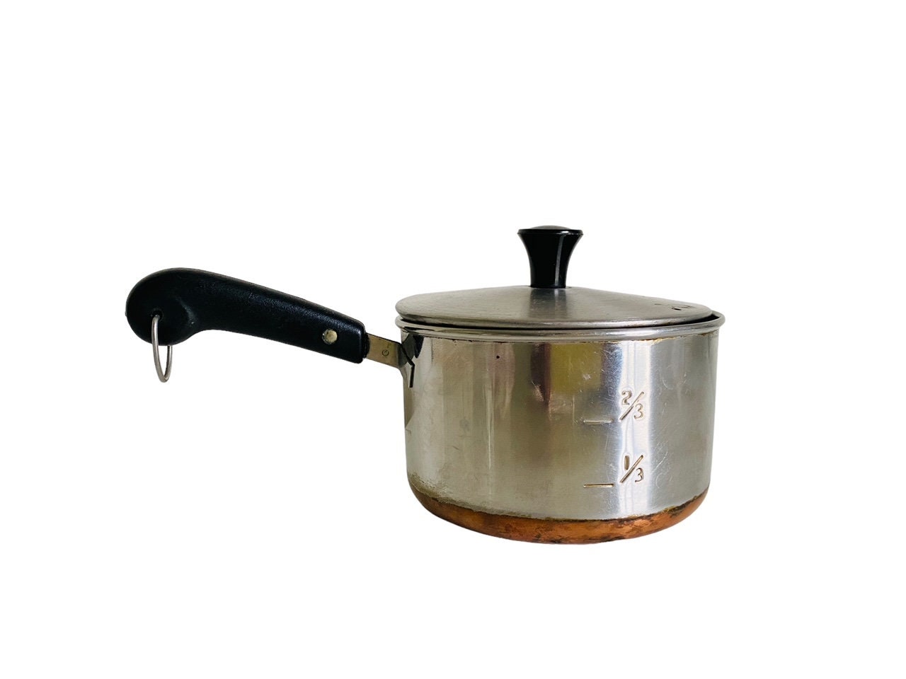 Vintage Revere Ware Copper Bottom Pots Pans Teapot Kitchen Cookware