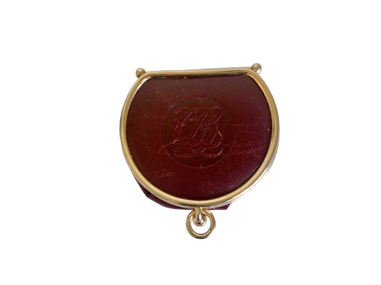 Vintage Louis Quatorze Paris Burgundy Oxblood Leather Envelope