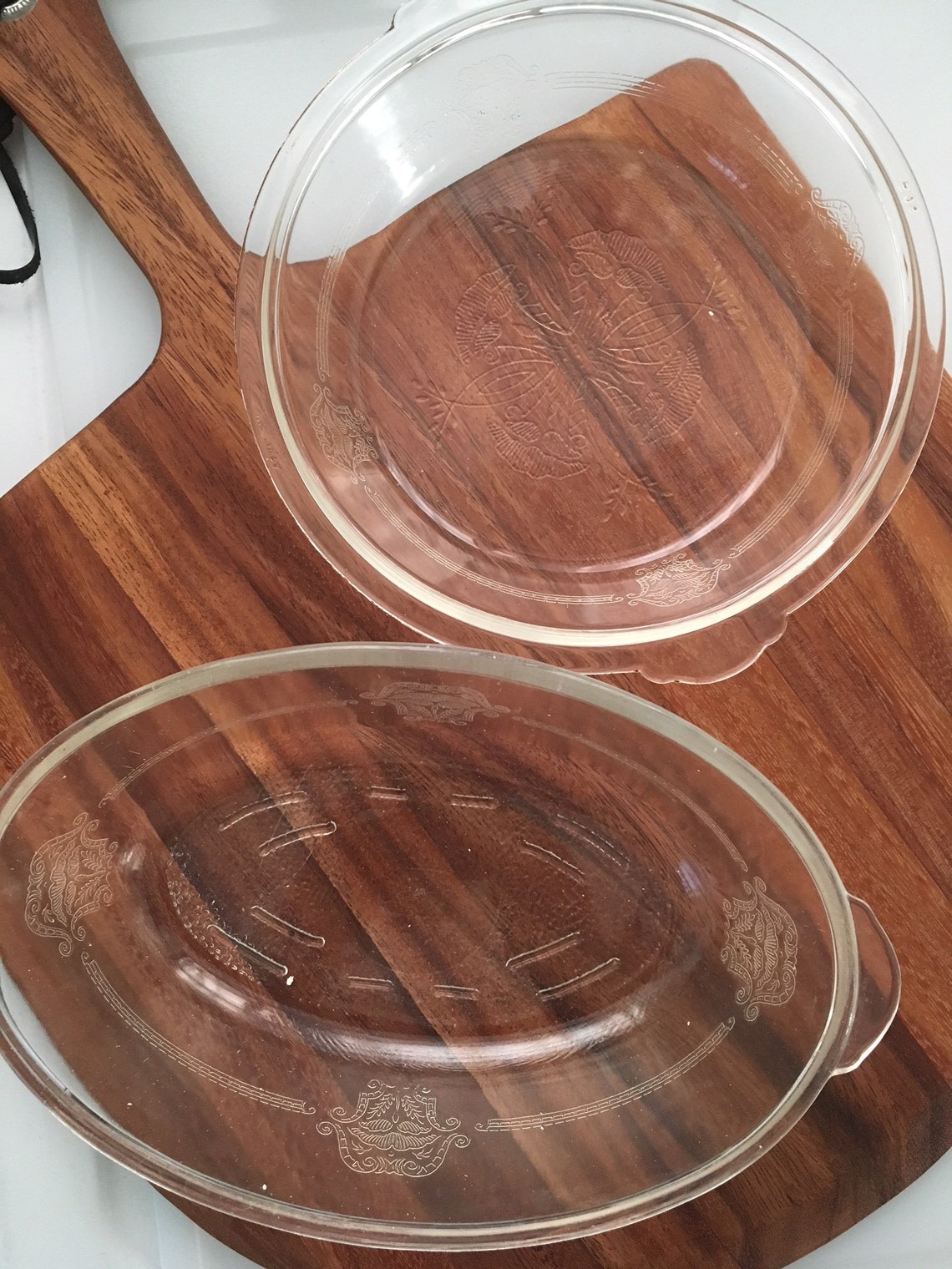 Set of Vintage Glasbake/pie Plate & Oval Casserole Baking Dish Etsy