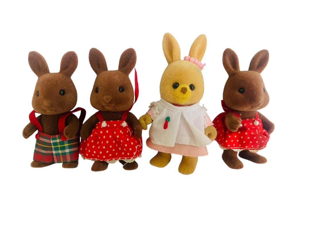 Calico Critters Sylvanian Lot of Rabbits Collectible 1980s Figures ...