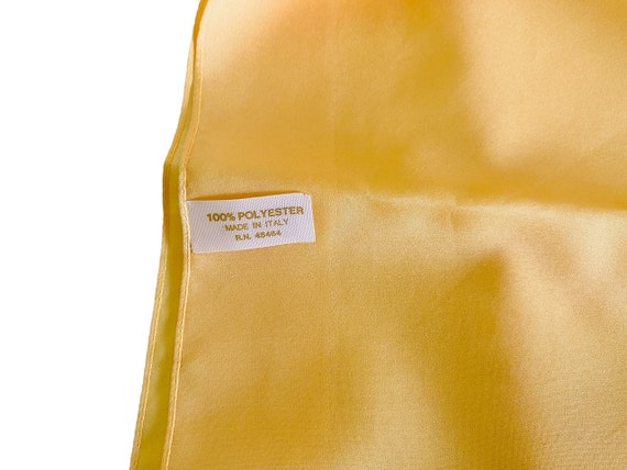 Vintage Italian Made Yellow Polyester Square Scarf - image 4