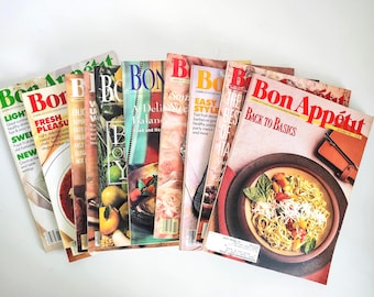 Vintage Bon Appétit Magazines, Pick Your Favorite Pair, 1980s 1990s Food & Recipe Magazines, Cooking Ephemera