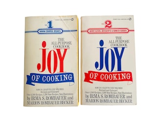 The Joy Of Cooking Vol. 1 and Vol. 2 Paperback Cookbooks Signet 1974 First Printing