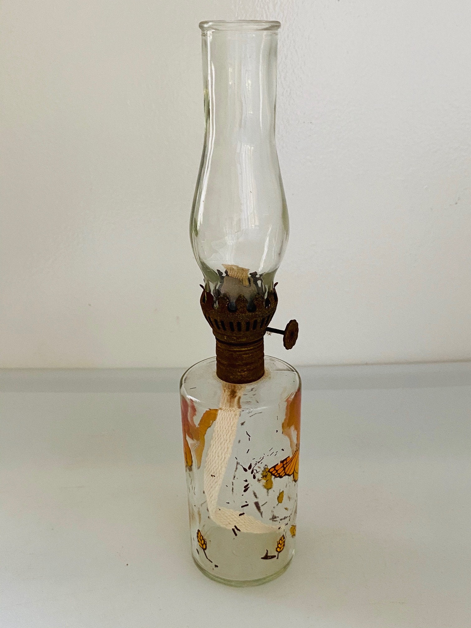 Vintage Butterfly Oil Lamp Lamplight Farms Made in USA Etsy