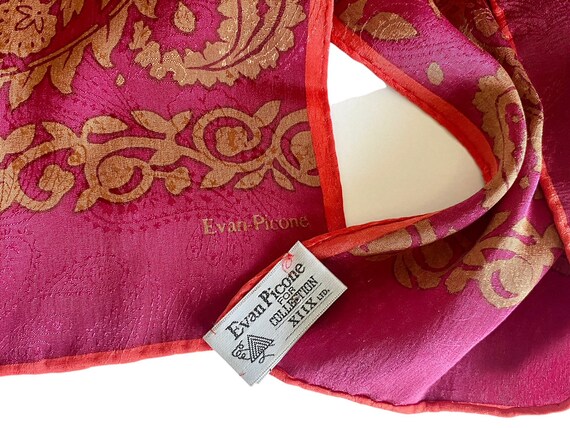 Vintage Evan Picone Silk Magenta, Coral, Taupe Re… - image 4