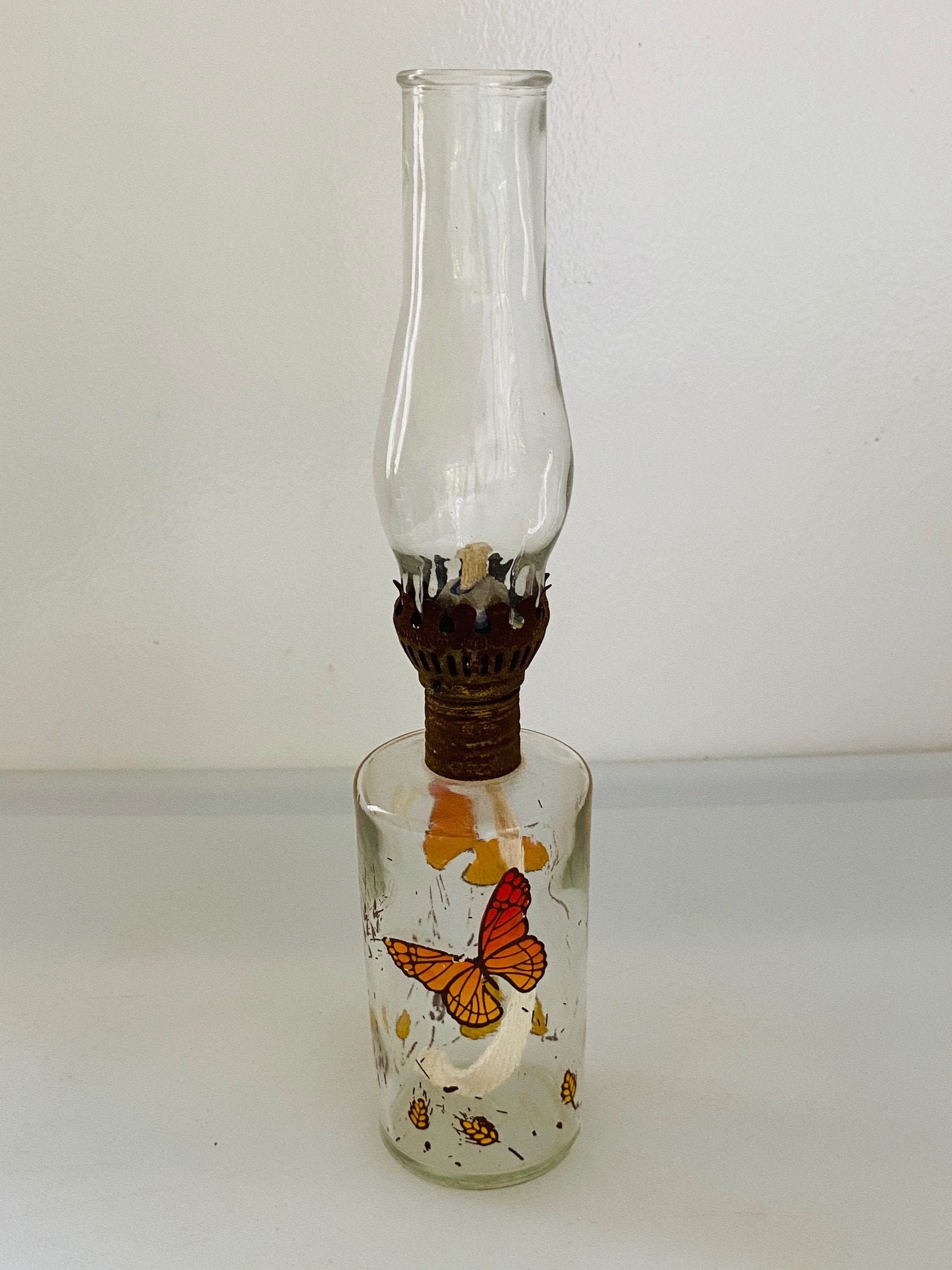 Vintage Butterfly Oil Lamp Lamplight Farms Made in USA Etsy