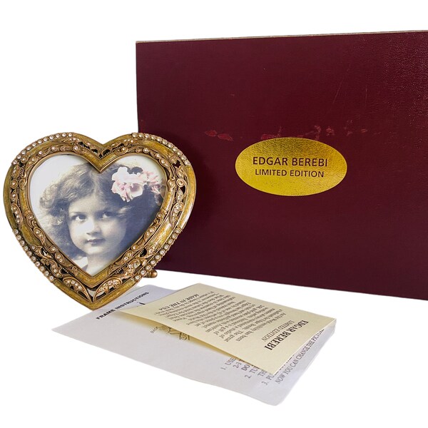 Edgar Berebi Limited Edition Whimsey Heart Frame Museum Gold Plate