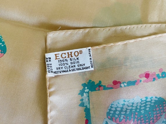 Vintage Echo Sea Shell Theme Silk 31" Square Scarf - image 2